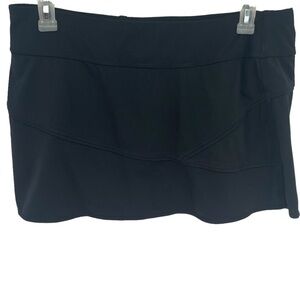 Athleta Women’s Black Mixer Skort 138336 Pull On Skirt Zip Pocket Size XL